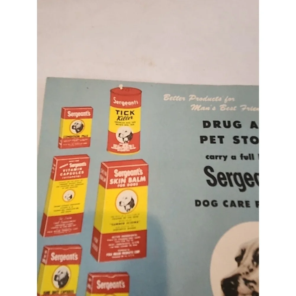 Vintage 1940s Small Sergeant's Dog Care & Product Book Great For Junk Journals